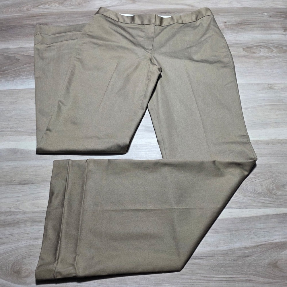 Tahari Wide Leg Dress Pants‎ Womens 8 Khaki Tan Cotton Blend Professional Office